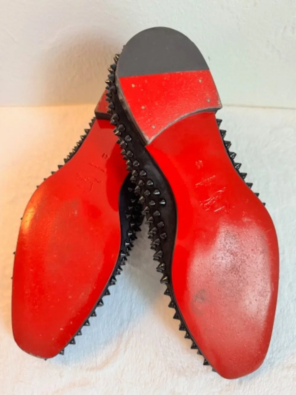 Christian Louboutin Men’s Black Rollerboy Spike Loafers Size 41